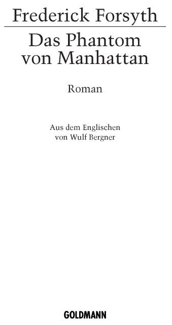 Das Phantom von Manhattan - Roman